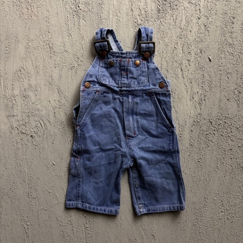 Vintage Big Mac Overalls Baby's Blue 1970s Denim Workwear Snap Inseam